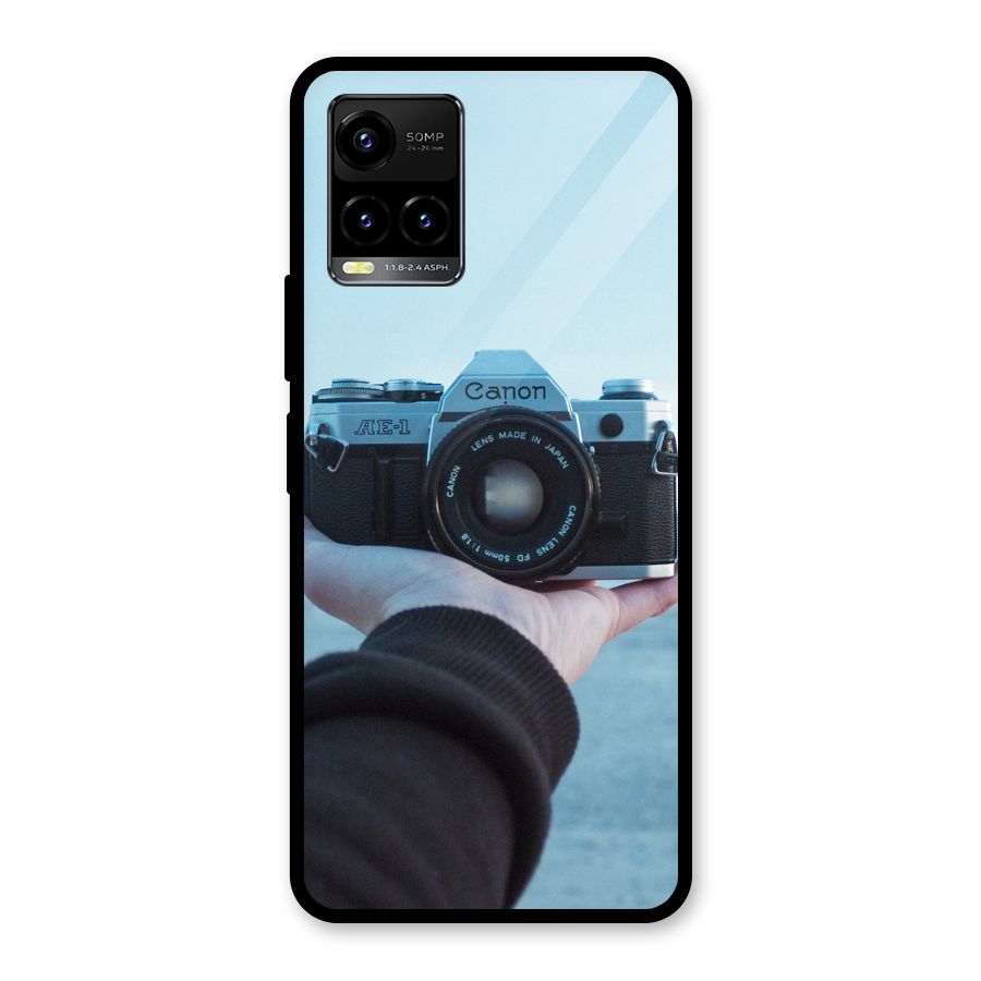 Camera in Hand Glass Back Case for Vivo Y21T