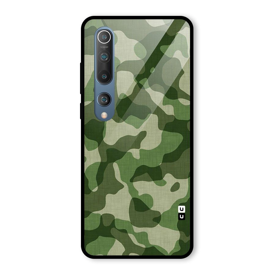 Camouflage Pattern Art Glass Back Case for Mi 10