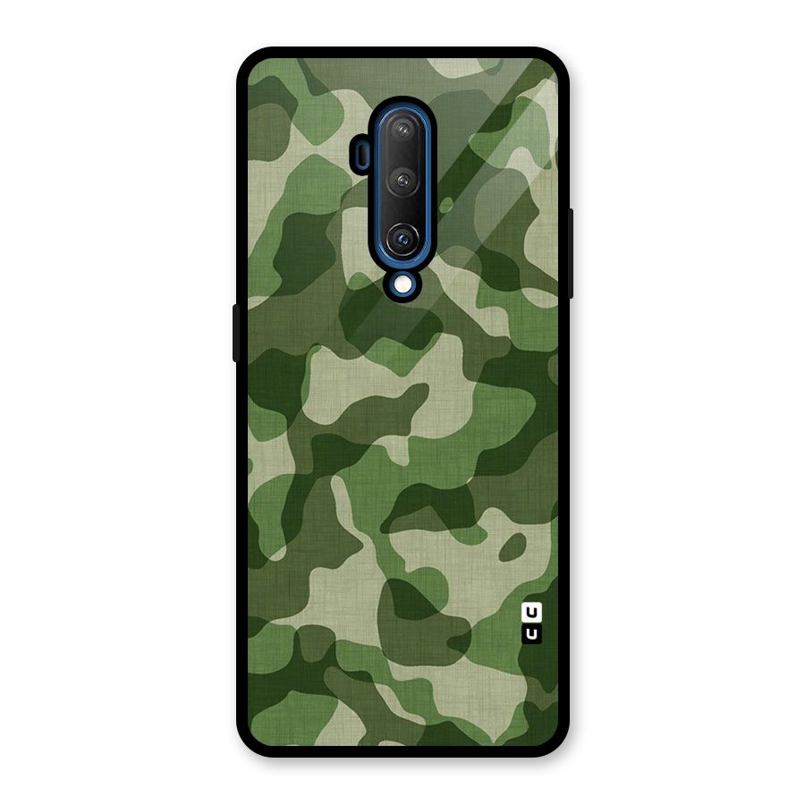 Camouflage Pattern Art Glass Back Case for OnePlus 7T Pro