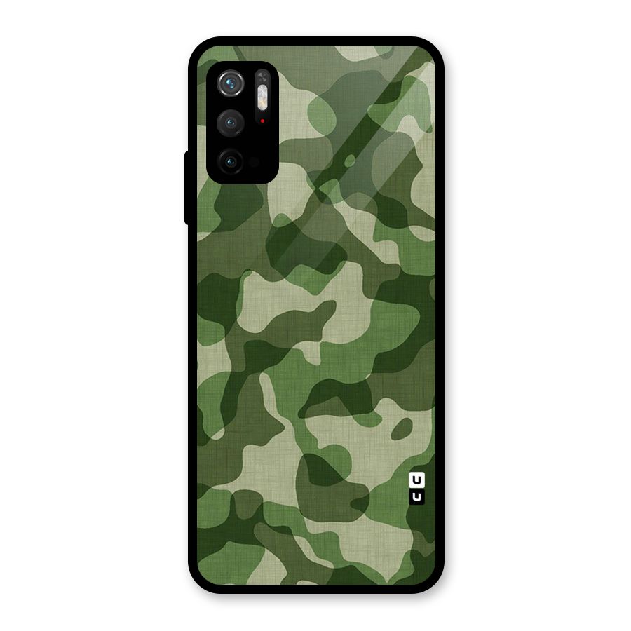 Camouflage Pattern Art Glass Back Case for Poco M3 Pro 5G