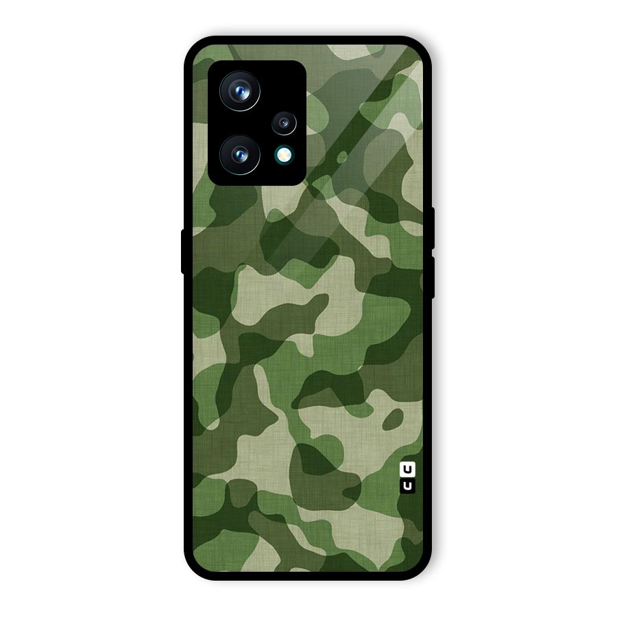 Camouflage Pattern Art Glass Back Case for Realme 9 Pro Plus 5G