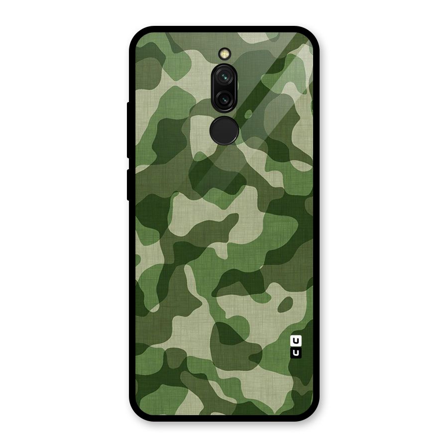 Camouflage Pattern Art Glass Back Case for Redmi 8