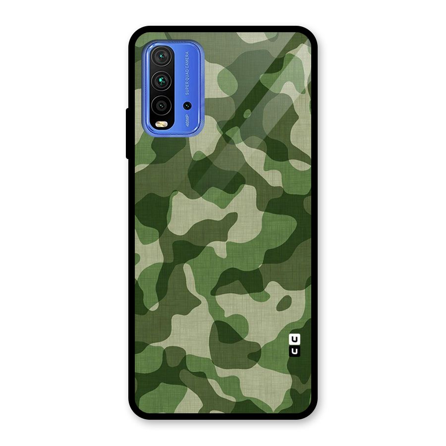 Camouflage Pattern Art Glass Back Case for Redmi 9 Power