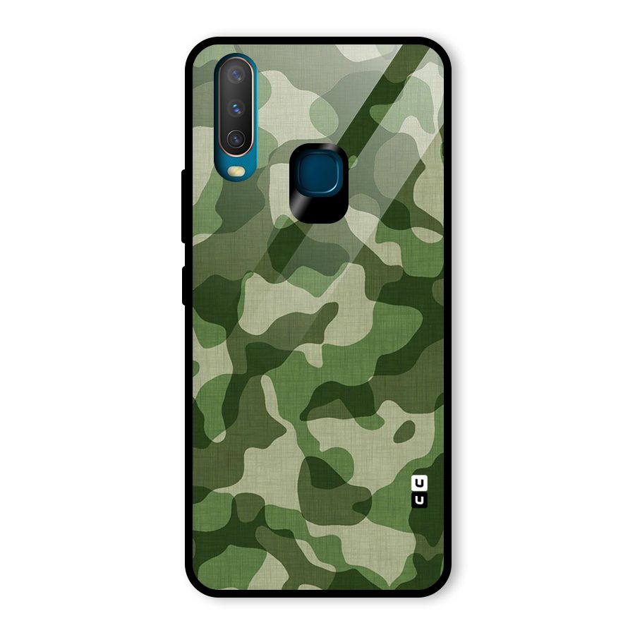 Camouflage Pattern Art Glass Back Case for Vivo U10