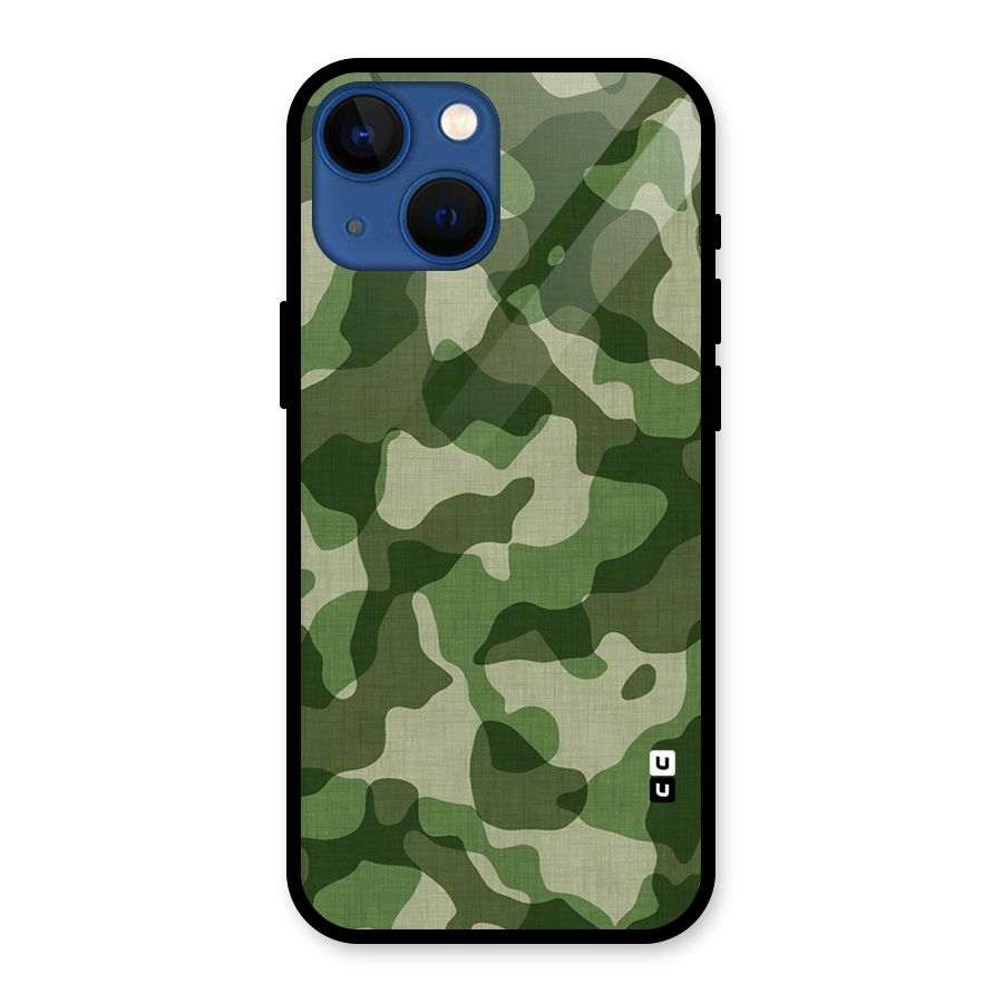 Camouflage Pattern Art Glass Back Case for iPhone 13 Mini