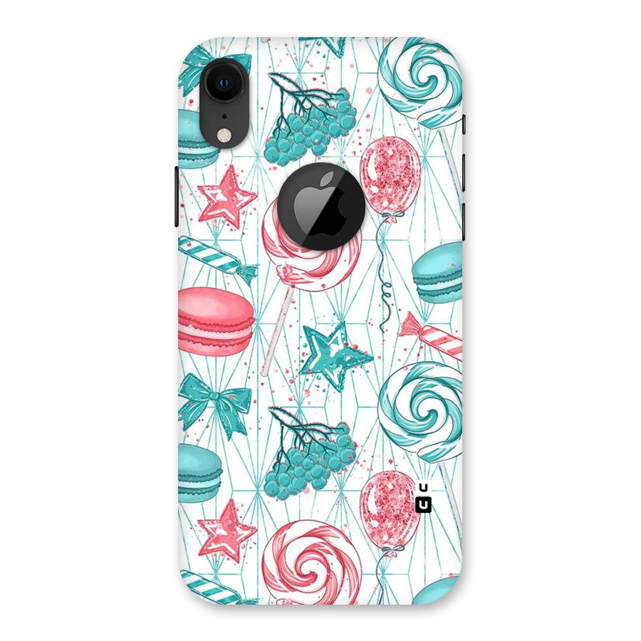 Candies And Macroons Back Case for iPhone XR Logo Cut