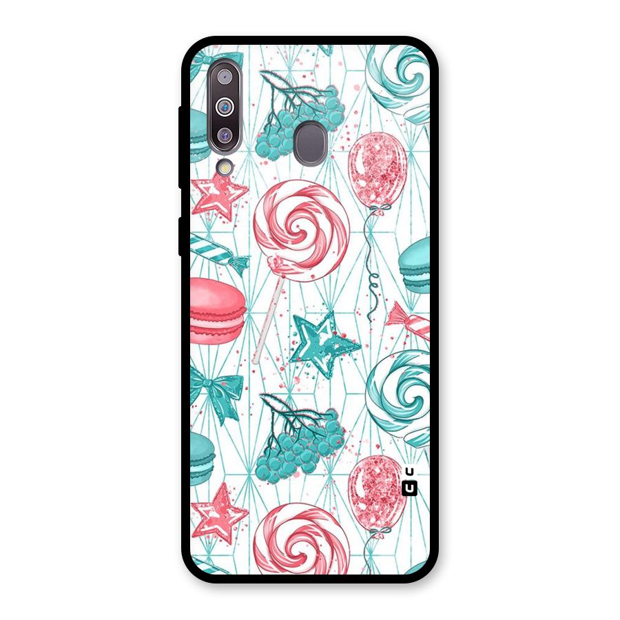Candies And Macroons Glass Back Case for Galaxy M30