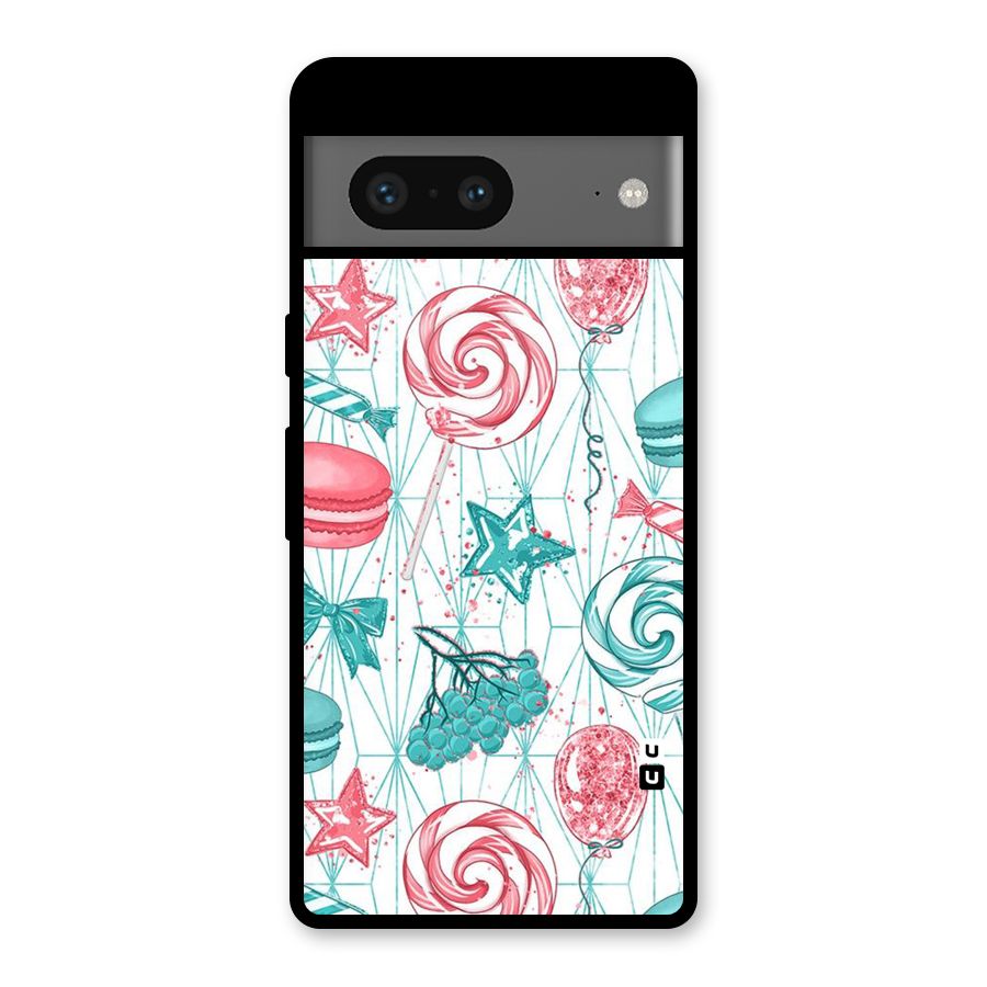 Candies And Macroons Glass Back Case for Google Pixel 7