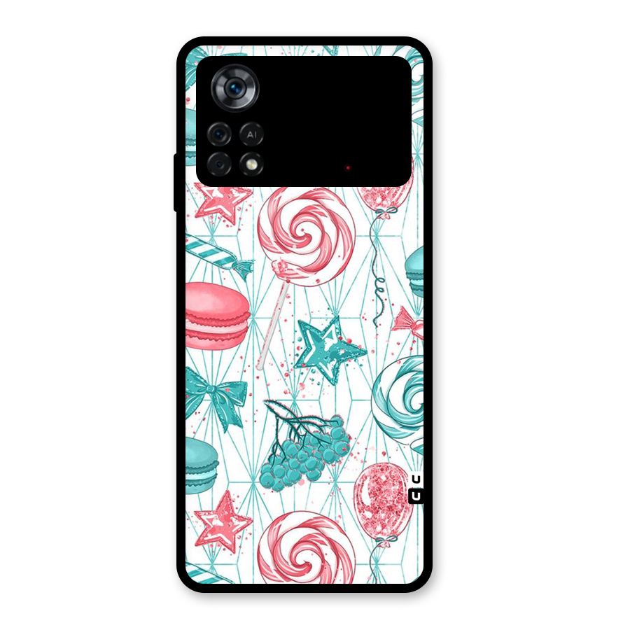 Candies And Macroons Glass Back Case for Poco X4 Pro 5G
