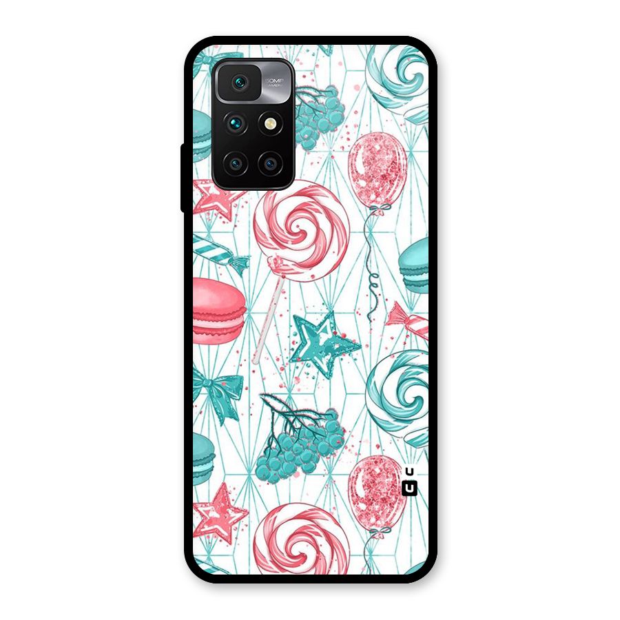 Candies And Macroons Glass Back Case for Redmi 10 Prime