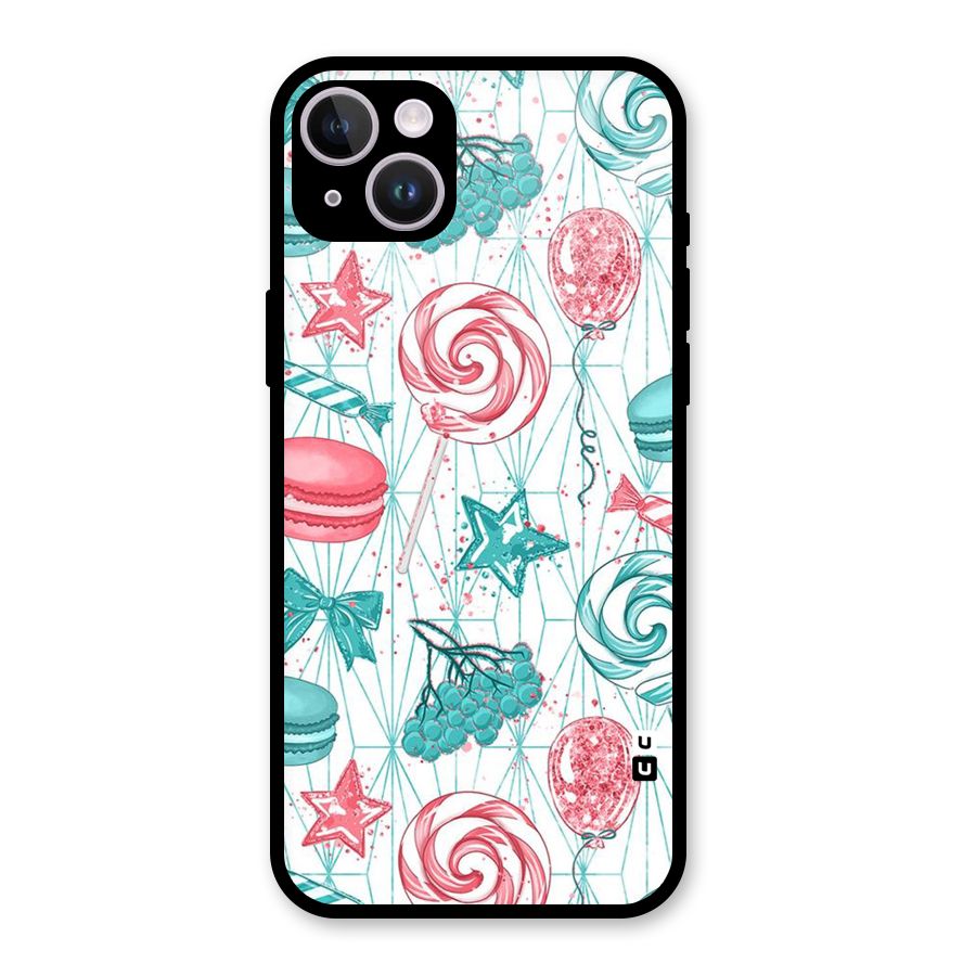 Candies And Macroons Glass Back Case for iPhone 14 Plus
