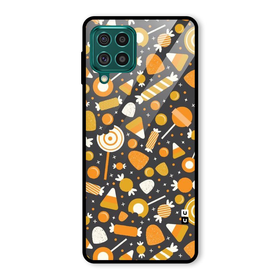 Candies Pattern Glass Back Case for Galaxy F62