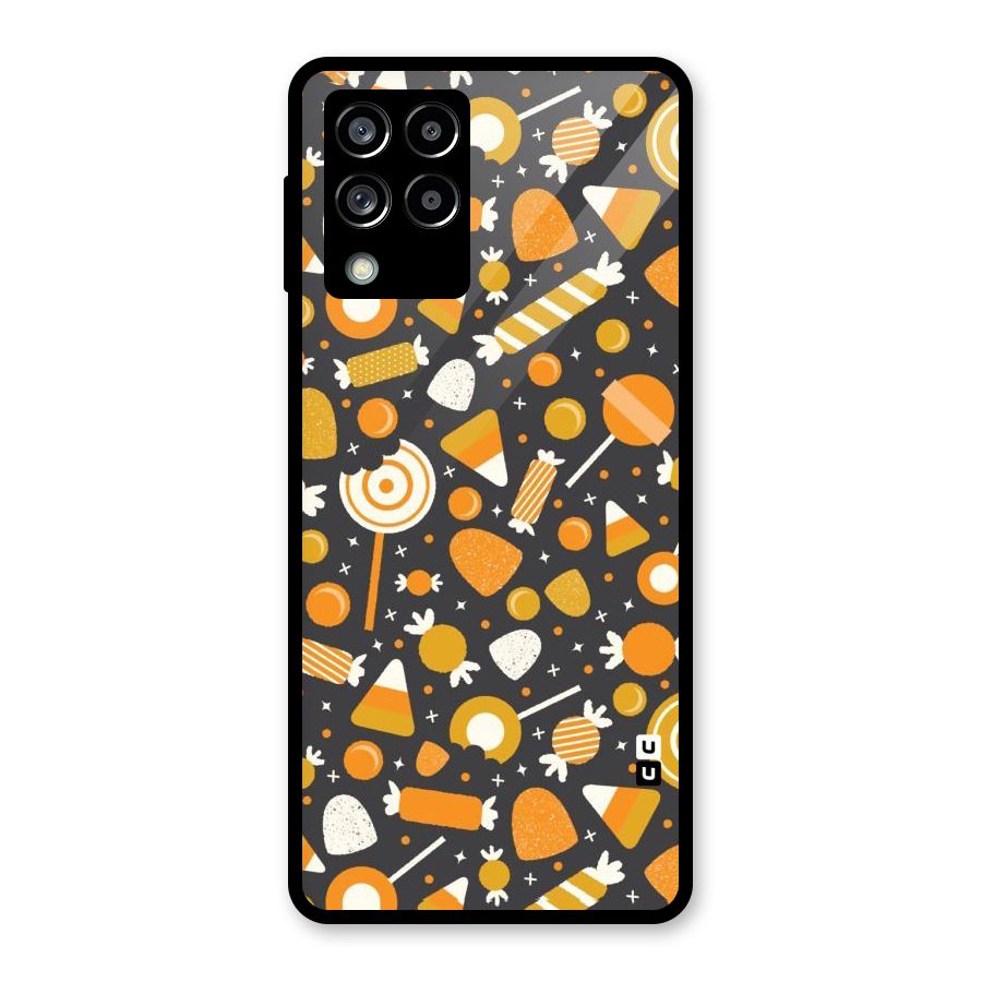 Candies Pattern Glass Back Case for Galaxy M53 5G