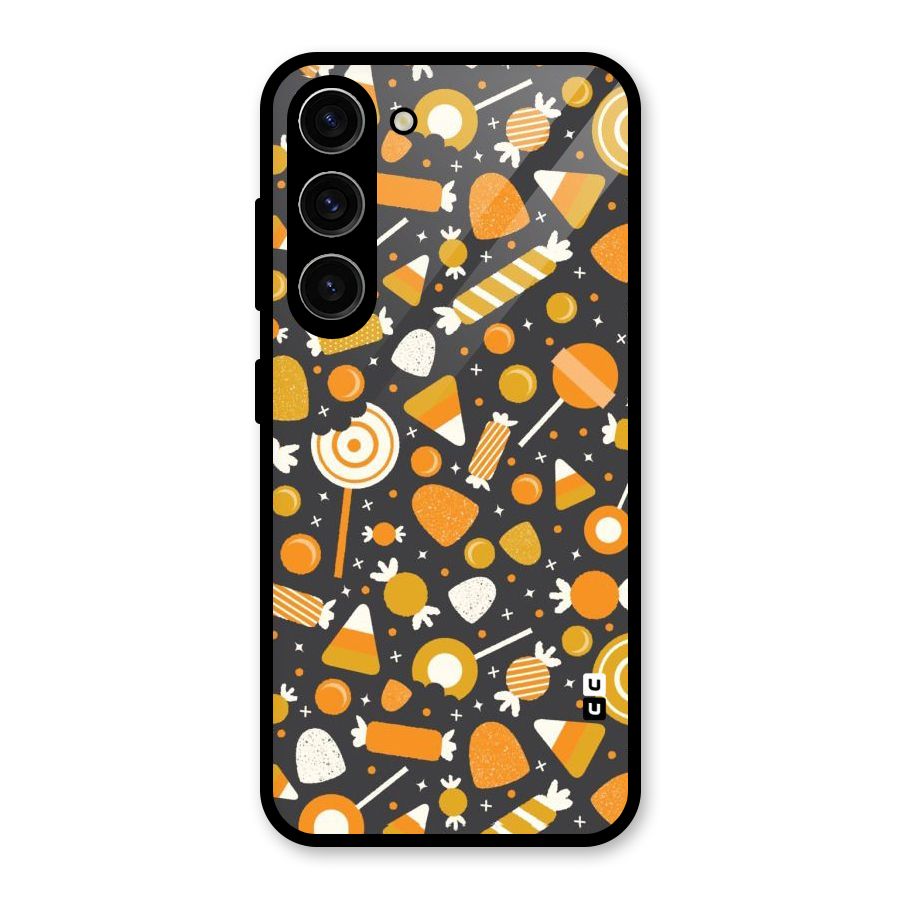 Candies Pattern Glass Back Case for Galaxy S23