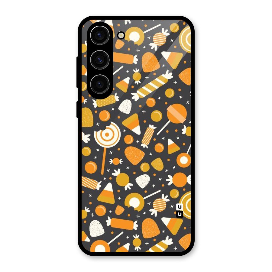 Candies Pattern Glass Back Case for Galaxy S23 Plus