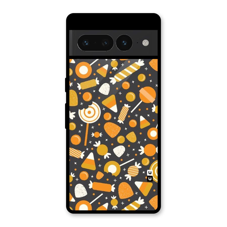 Candies Pattern Glass Back Case for Google Pixel 7 Pro