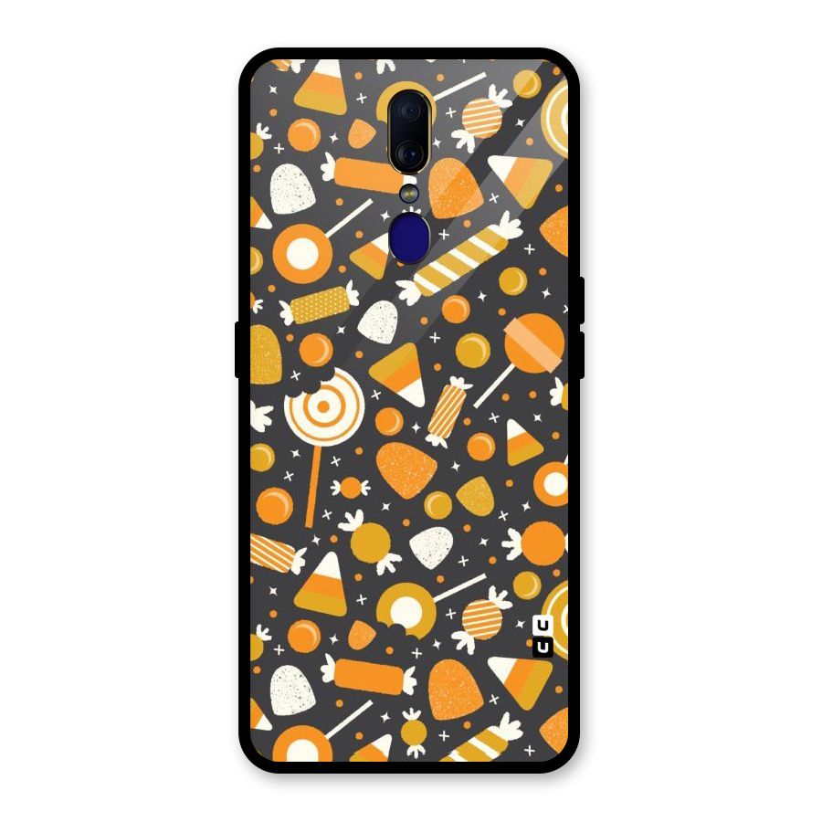 Candies Pattern Glass Back Case for Oppo F11