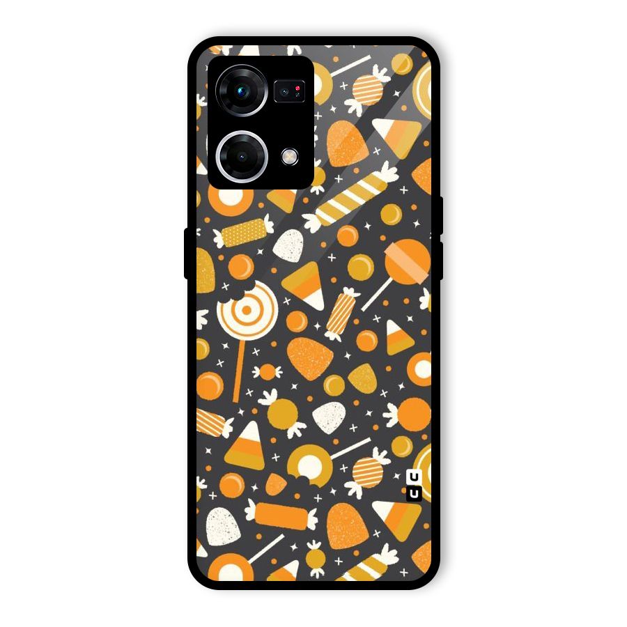 Candies Pattern Glass Back Case for Oppo F21 Pro 5G