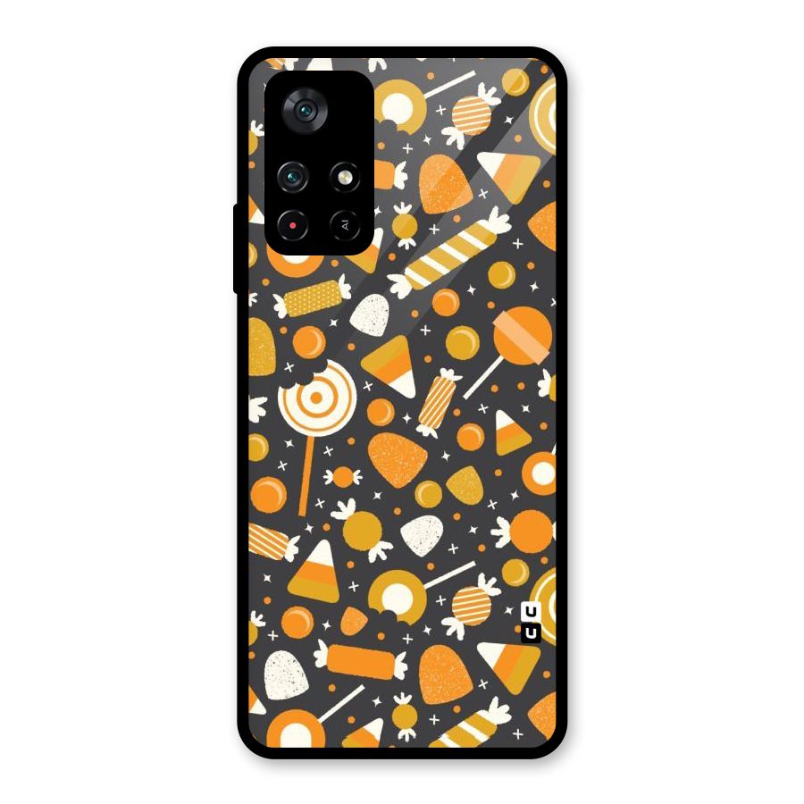 Candies Pattern Glass Back Case for Poco M4 Pro 5G