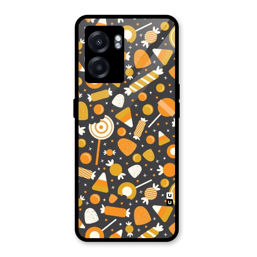 Candies Pattern Glass Back Case for Realme Narzo 50 5G
