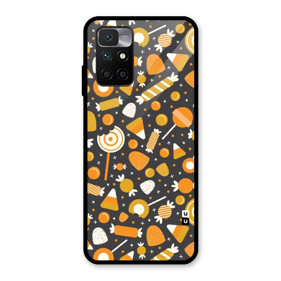 Candies Pattern Glass Back Case for Redmi 10 Prime