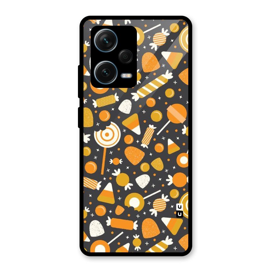 Candies Pattern Glass Back Case for Redmi Note 12 Pro Plus 5G
