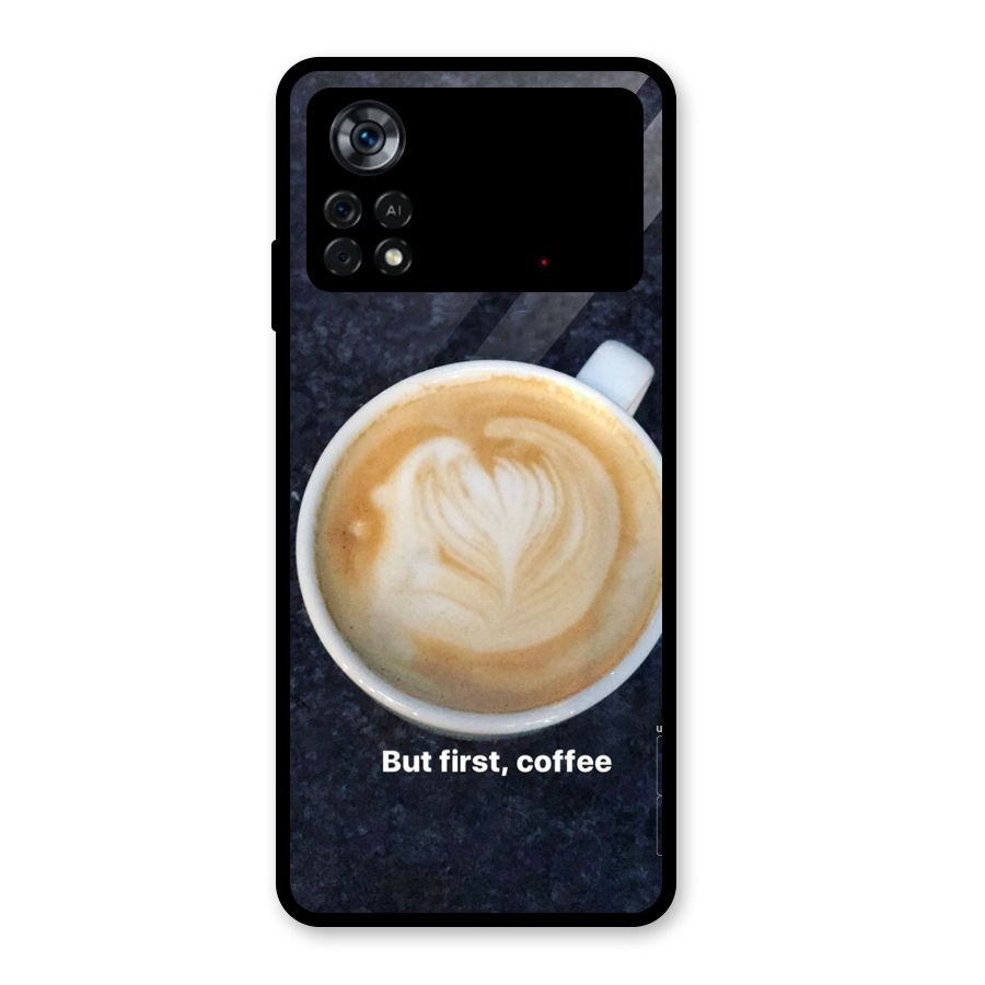 Cappuccino Coffee Glass Back Case for Poco X4 Pro 5G