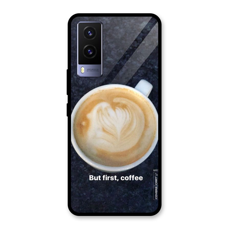 Cappuccino Coffee Glass Back Case for Vivo V21e 5G