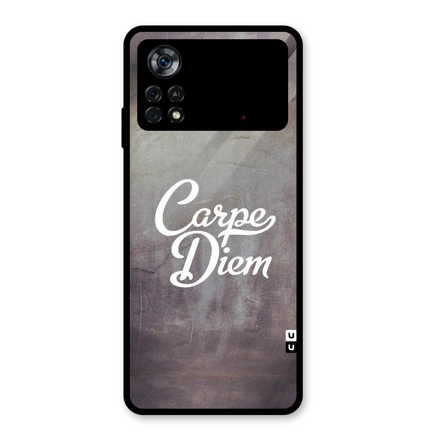 Carpe Diem Rugged Glass Back Case for Poco X4 Pro 5G