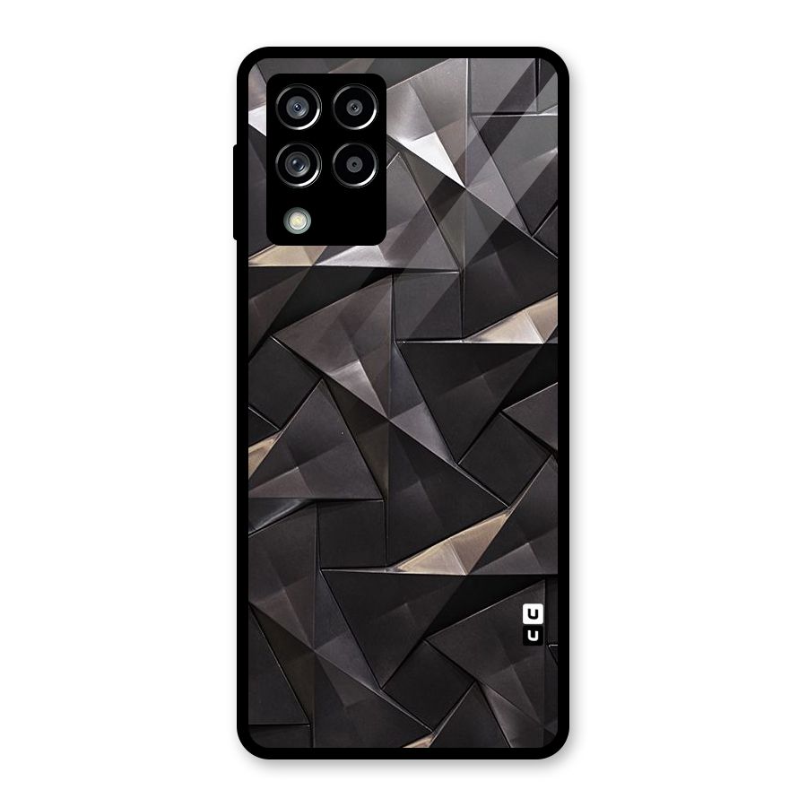 Carved Triangles Glass Back Case for Galaxy M53 5G