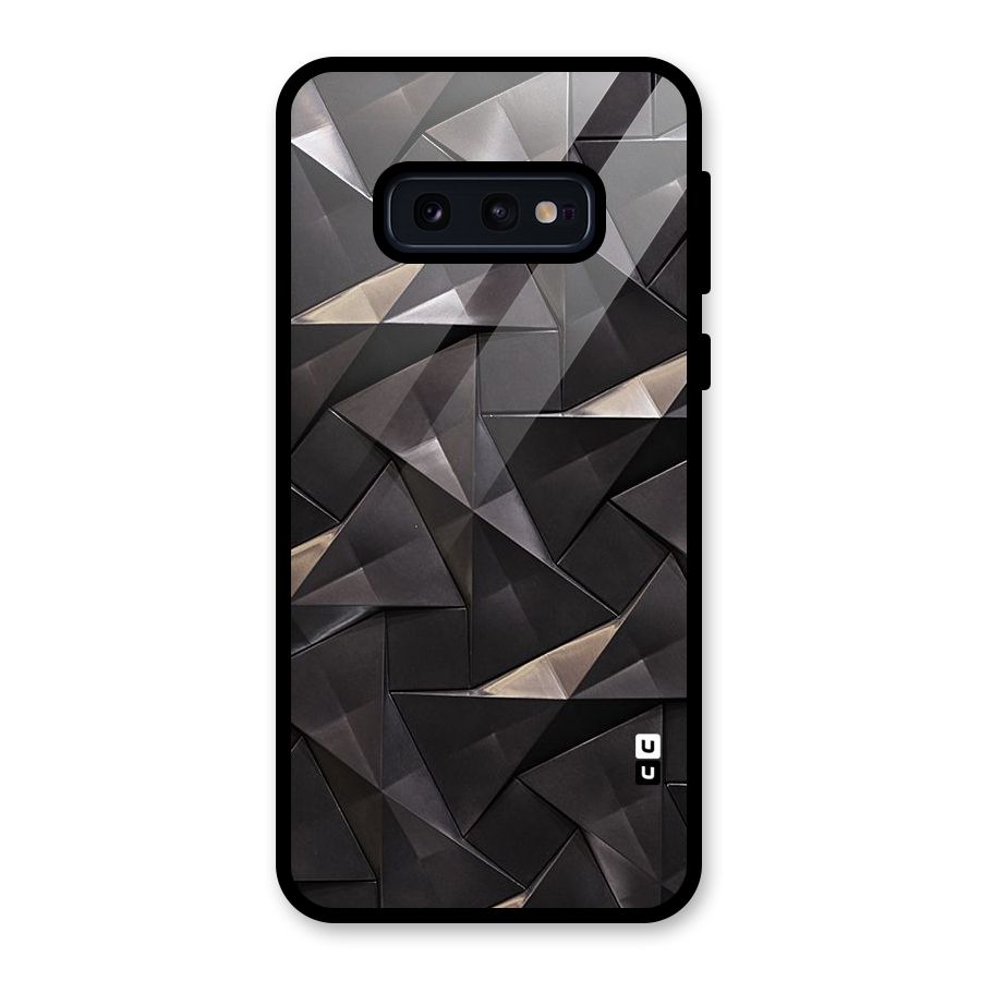 Carved Triangles Glass Back Case for Galaxy S10e