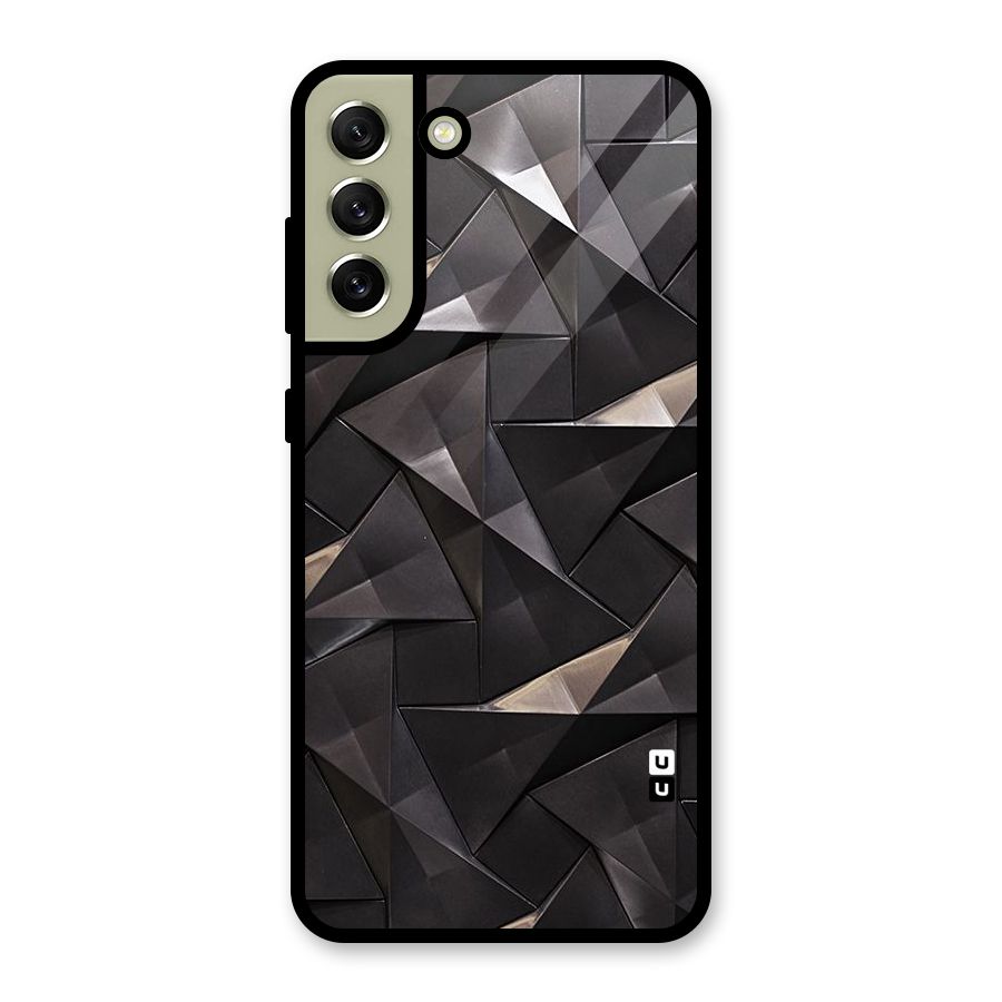 Carved Triangles Glass Back Case for Galaxy S21 FE 5G