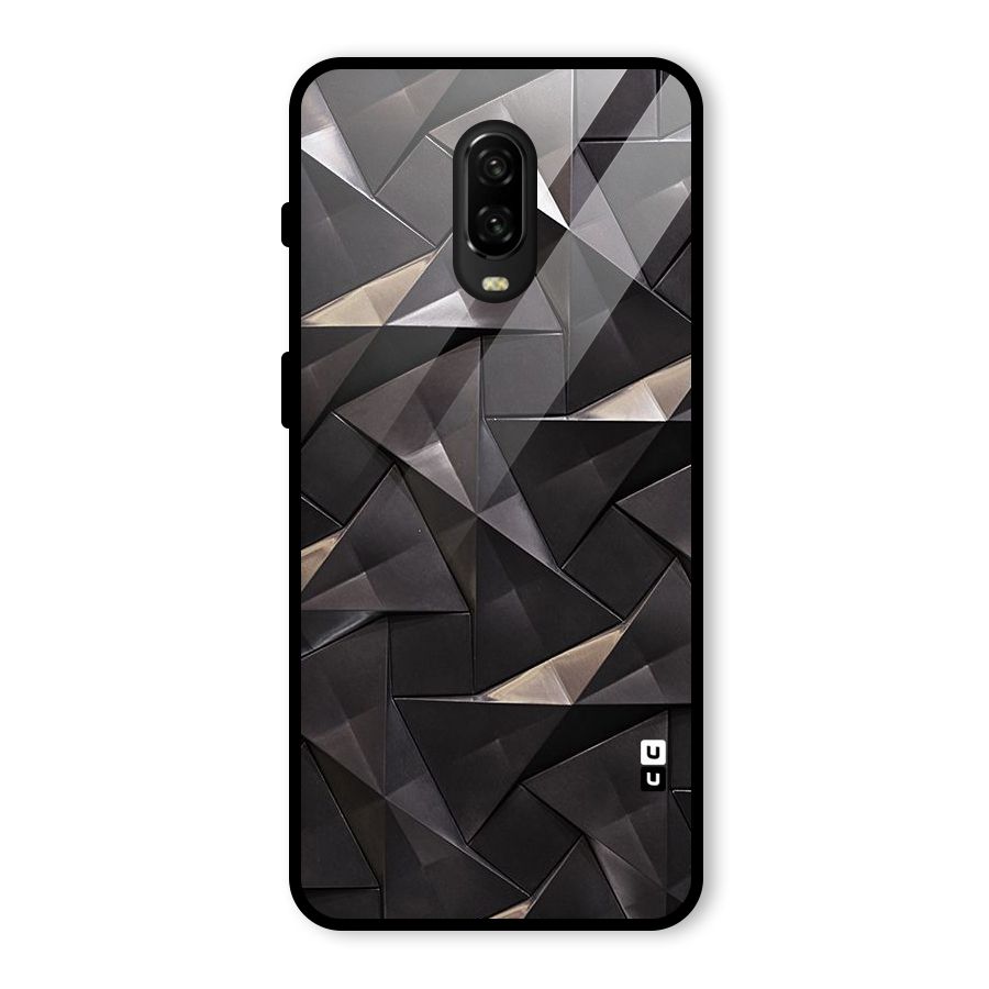 Carved Triangles Glass Back Case for OnePlus 6T