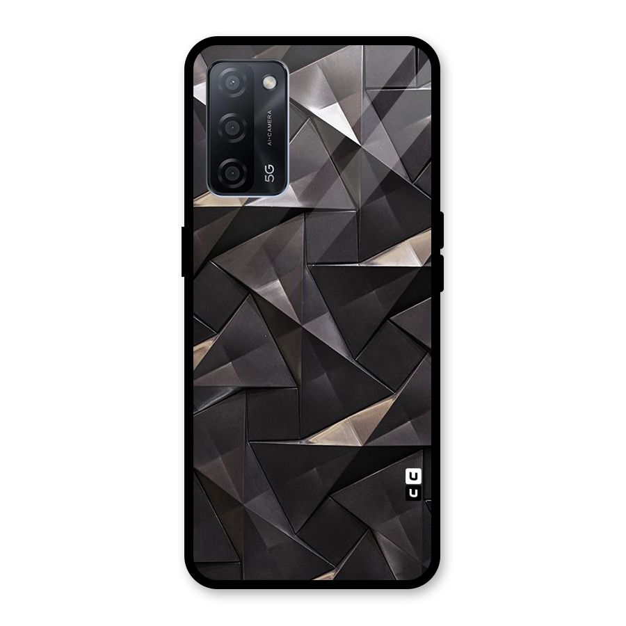 Carved Triangles Glass Back Case for Oppo A53s 5G