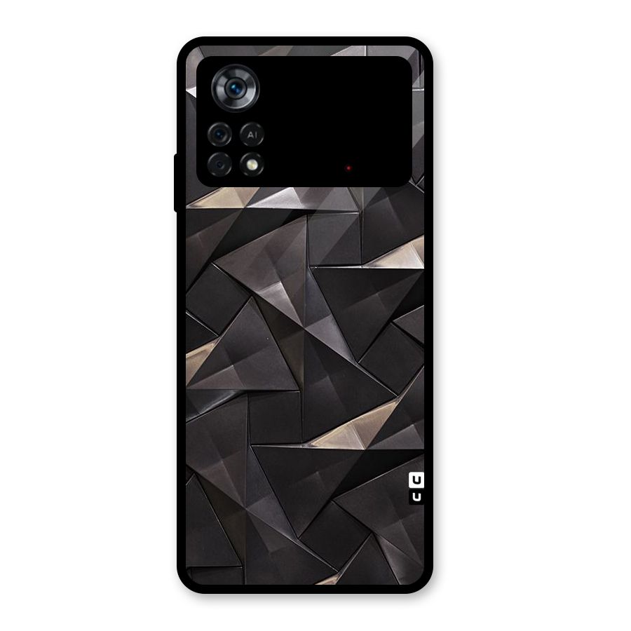 Carved Triangles Glass Back Case for Poco X4 Pro 5G