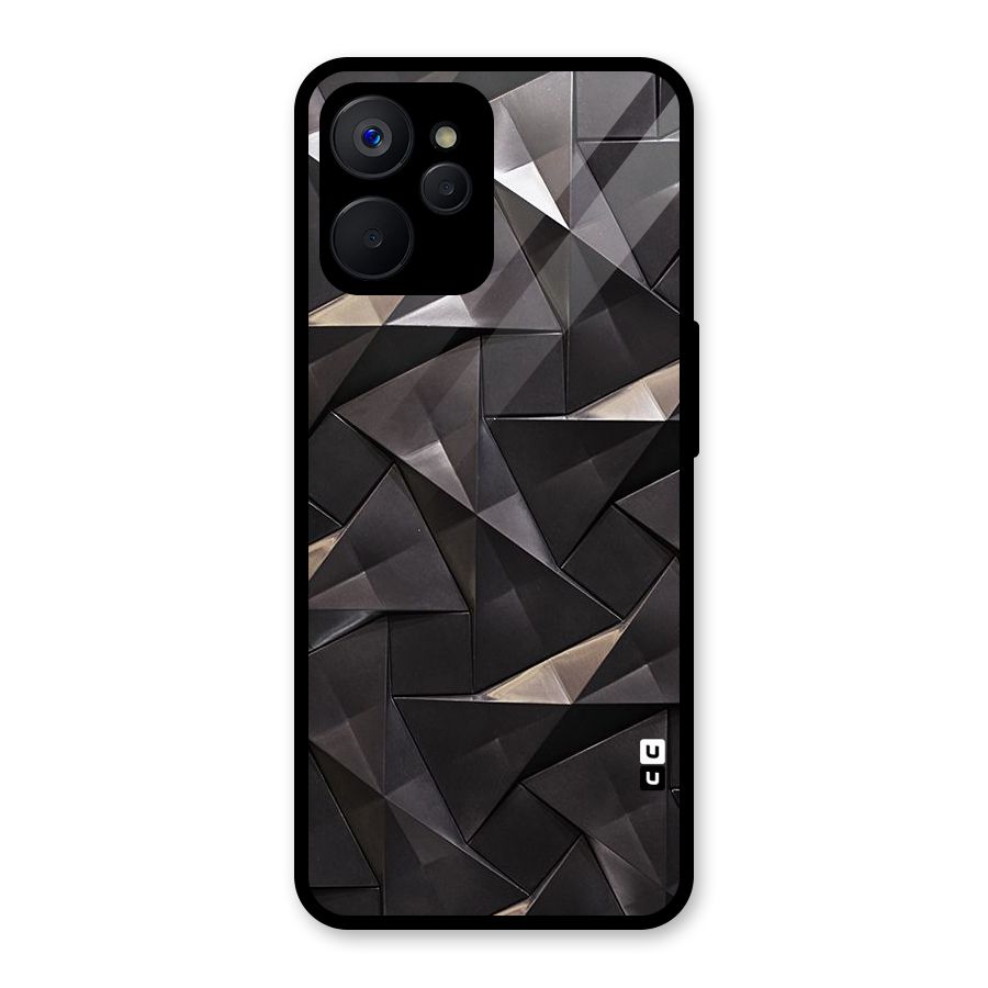 Carved Triangles Glass Back Case for Realme 9i 5G