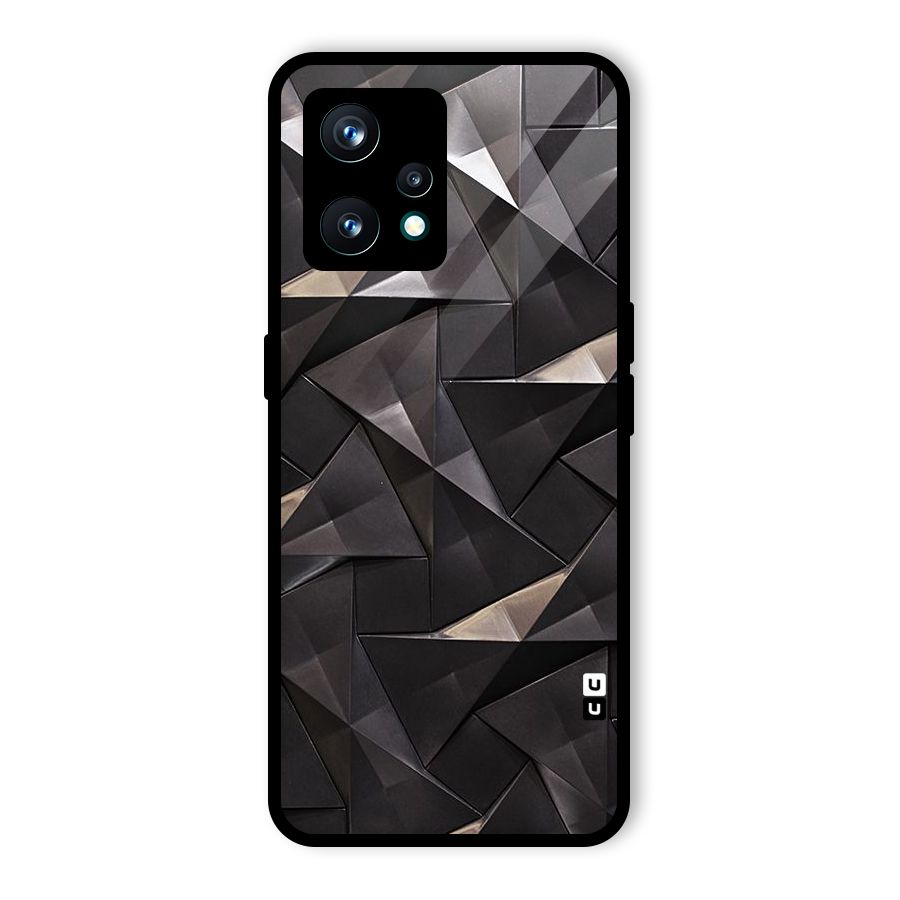 Carved Triangles Glass Back Case for Realme Narzo 50 Pro