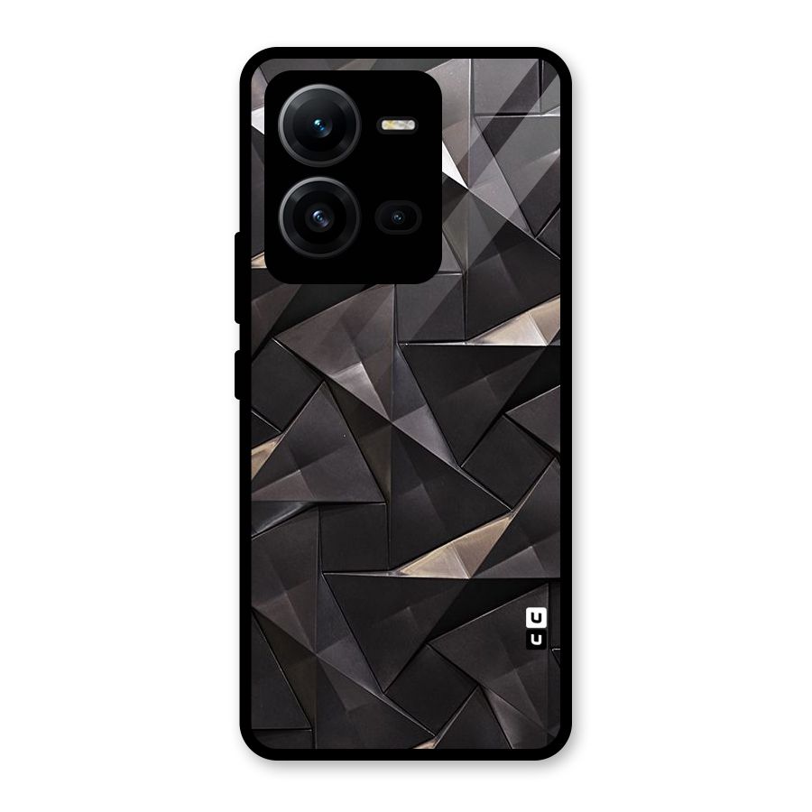 Carved Triangles Glass Back Case for Vivo V25