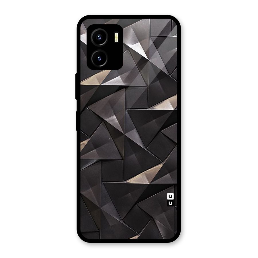 Carved Triangles Glass Back Case for Vivo Y15s