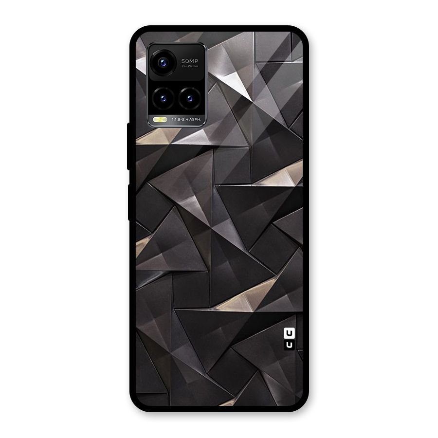 Carved Triangles Glass Back Case for Vivo Y21T