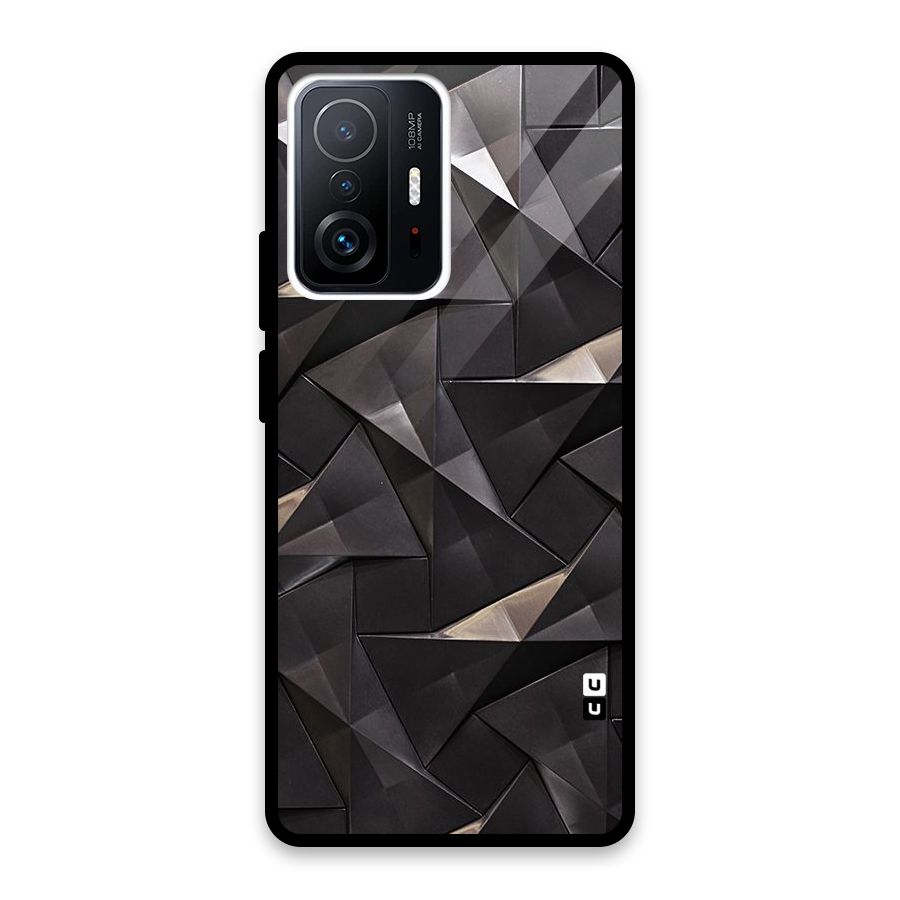 Carved Triangles Glass Back Case for Xiaomi 11T Pro