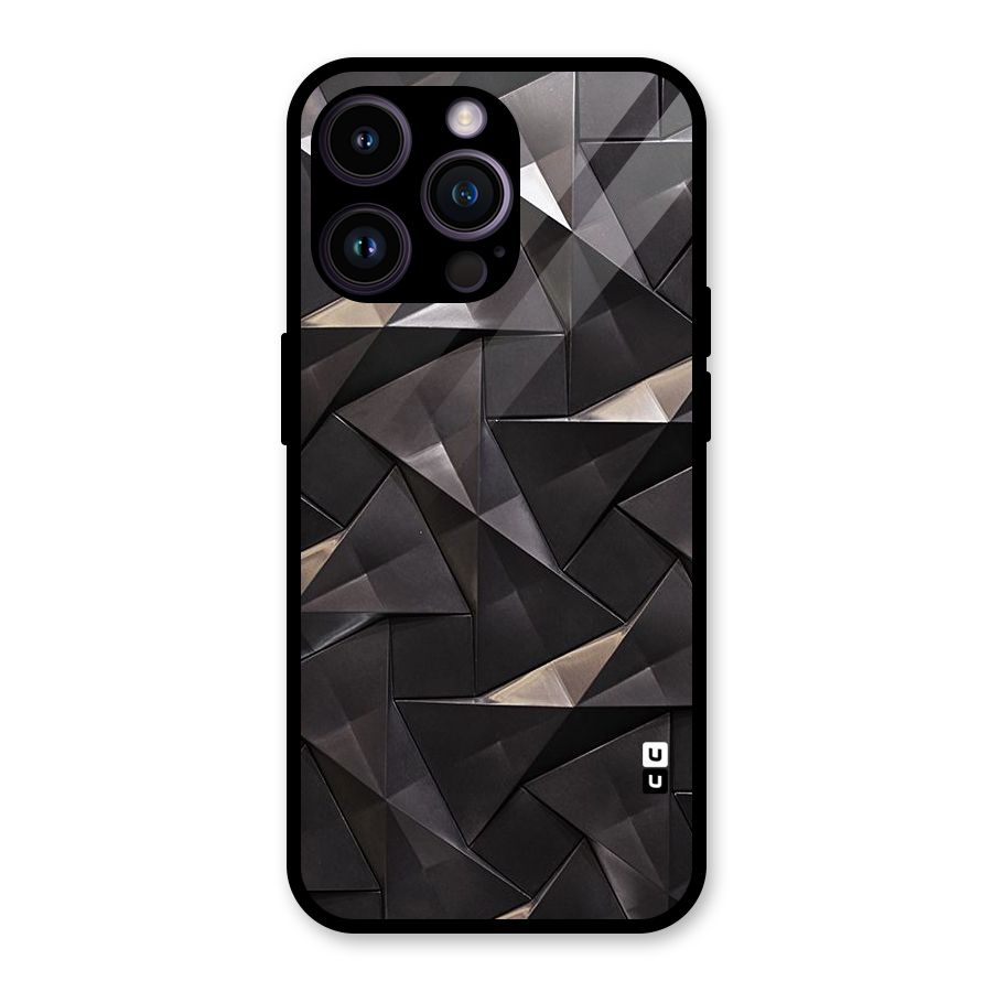 Carved Triangles Glass Back Case for iPhone 14 Pro Max