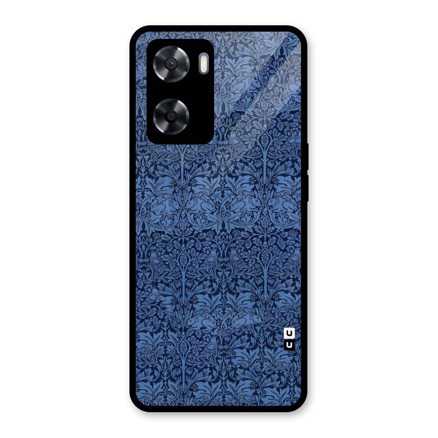 Carving Design Glass Back Case for Oppo A57 2022