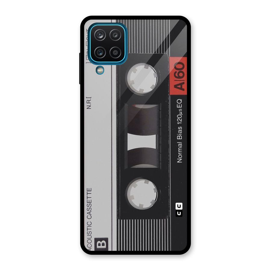 Casette Design Glass Back Case for Galaxy A12