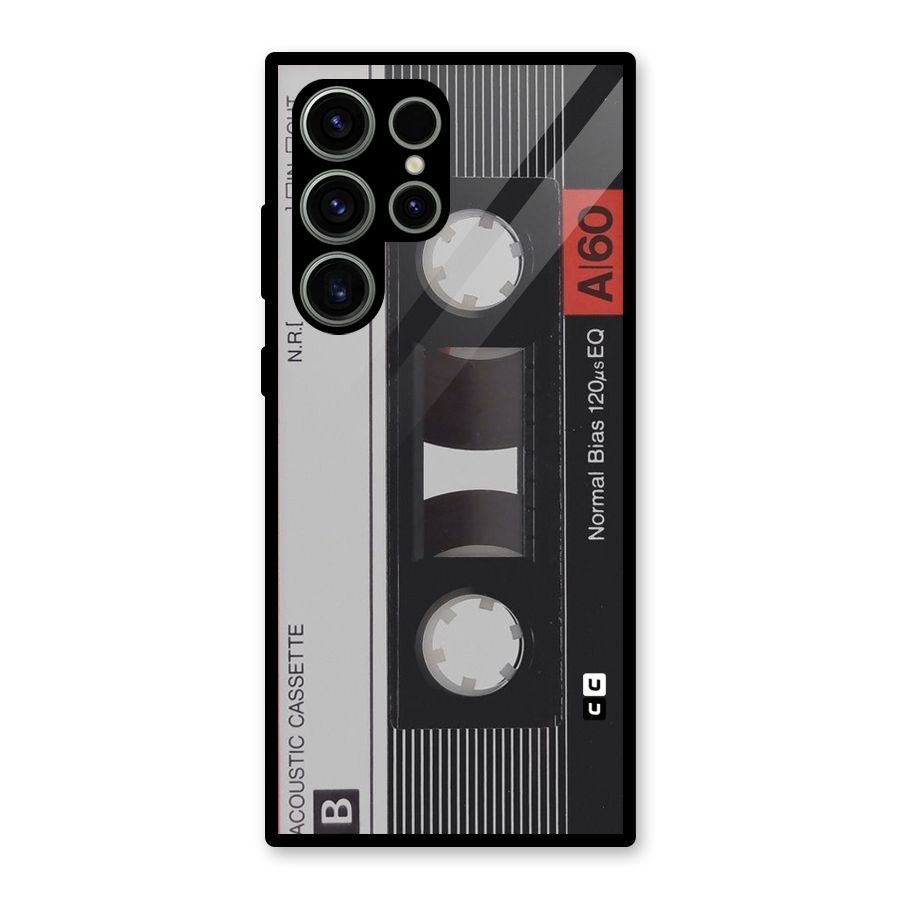 Casette Design Glass Back Case for Galaxy S23 Ultra