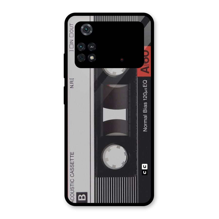 Casette Design Glass Back Case for Poco M4 Pro 4G