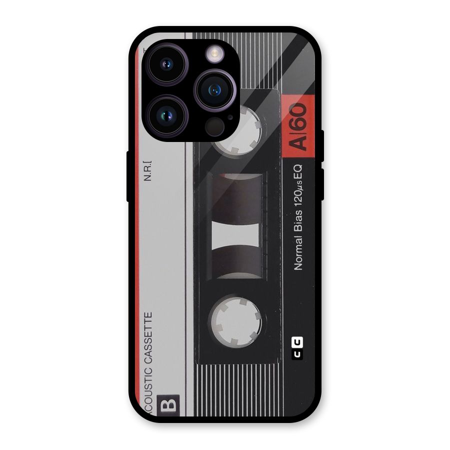Casette Design Glass Back Case for iPhone 14 Pro