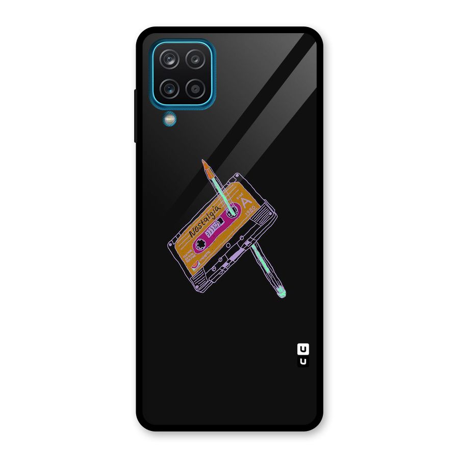 Casette Nostalgia Glass Back Case for Galaxy A12