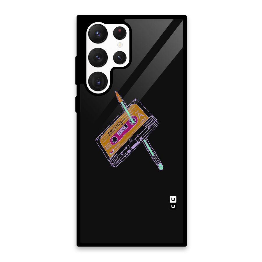 Casette Nostalgia Glass Back Case for Galaxy S22 Ultra 5G