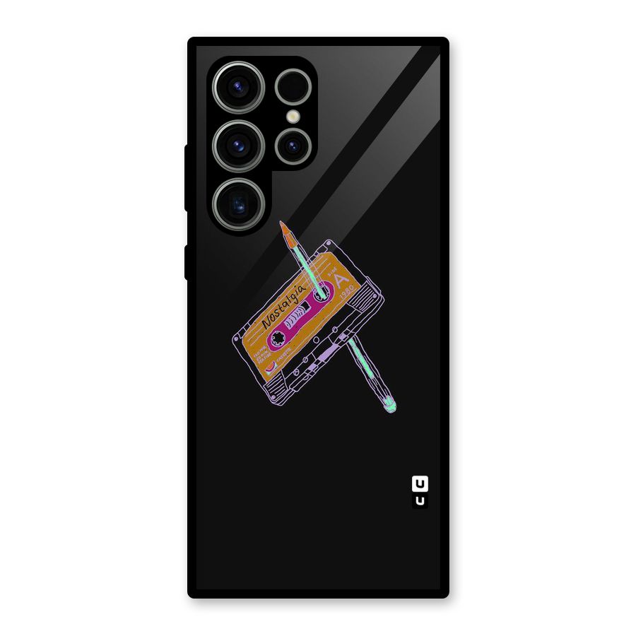 Casette Nostalgia Glass Back Case for Galaxy S23 Ultra